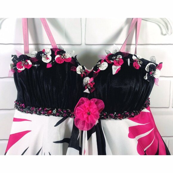 NWT Blush Prom By Alexia Formal Cocktail Evening Floral Tulle Gown Dress Size 2 - Picture 3 of 9